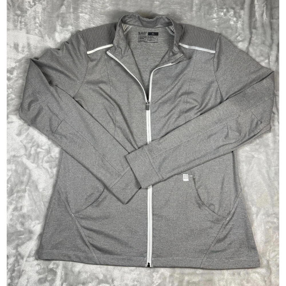 5.11 Tactical Women's XL Tessa Full Zip Jacket in Gray Thumb Holes